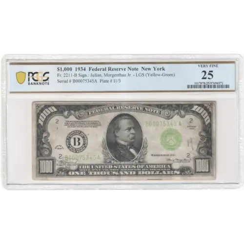 $1,000 1934  High Denomination Notes 2211-B (2)