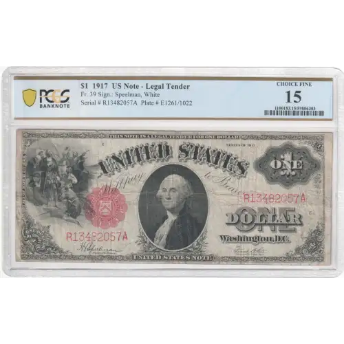 $1 1917 Small Red, scalloped Legal Tender Issues 39