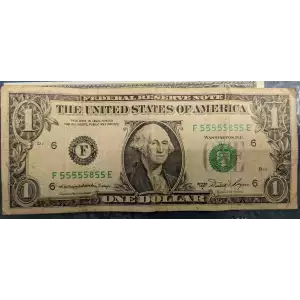 $1 1981-A. Green seal. Small Size $1 Federal Reserve Notes 1912-F
