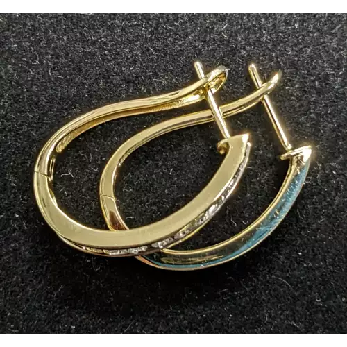 1 Carat Chanel Set Diamond and Gold Hoop Earrings 14k 4.1g (2)