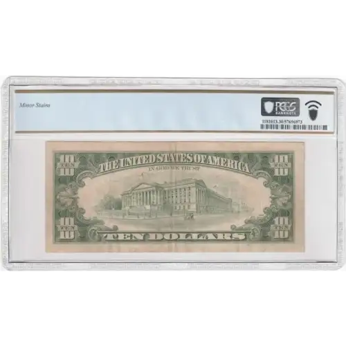 $10 1985 Treasury seal. Small Size $10 Federal Reserve Notes 2027-B (3)