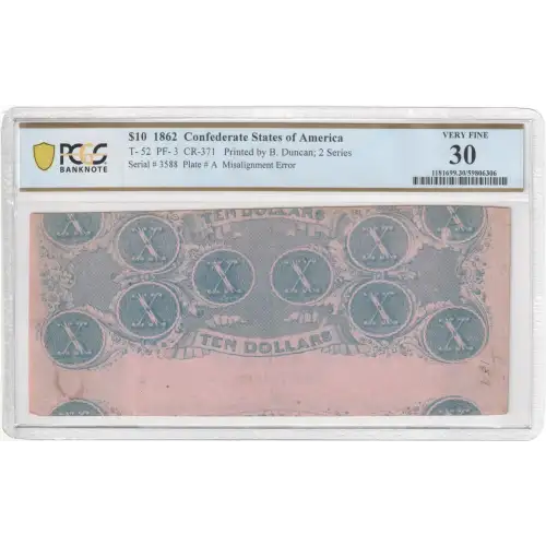$10   Issues of the Confederate States of America CS-52 (2)