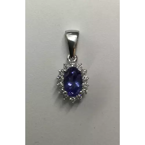 14K 1/2 Ct. Diamond Tanzanite Pendant 1.0g