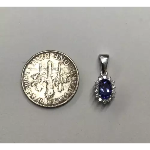 14K 1/2 Ct. Diamond Tanzanite Pendant 1.0g