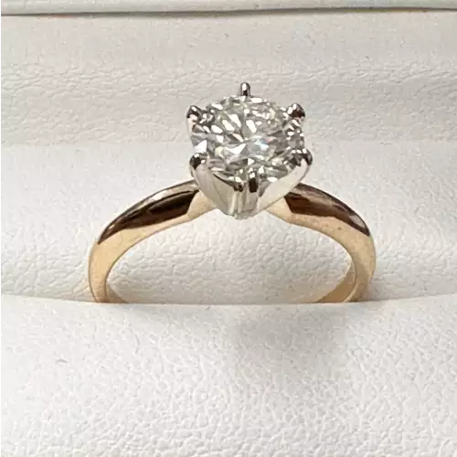 14K 1.21 CT. Round Solitaire VS1 I  size 6.25 2.5g