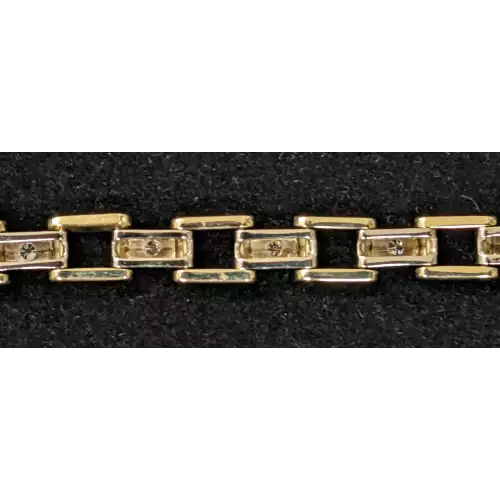 14k 2 Tone White & Yellow Gold & Diamond Bracelet 1.0 CTW 8