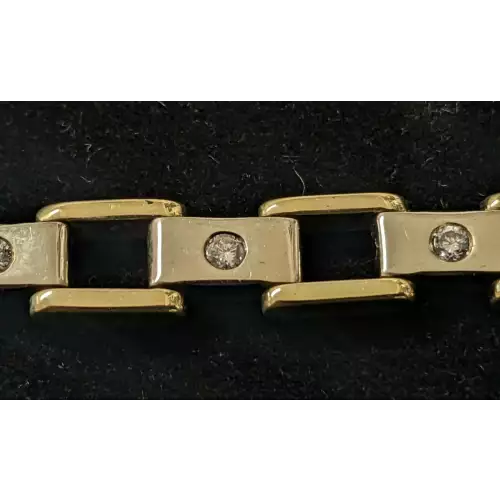 14k 2 Tone White & Yellow Gold & Diamond Bracelet 1.0 CTW 8