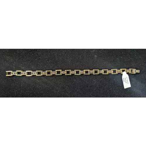 14k 2 Tone White & Yellow Gold & Diamond Bracelet 1.0 CTW 8