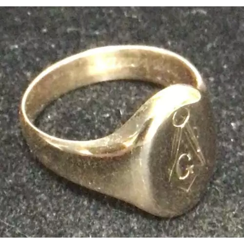 14K Antique Mason Ring  7.5g  Men's Size 9.25