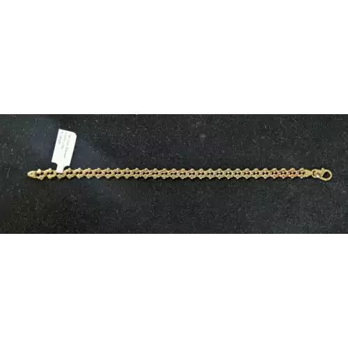 14K Flat Gucci Link Bracelet 15.2g  6.5mm links 8