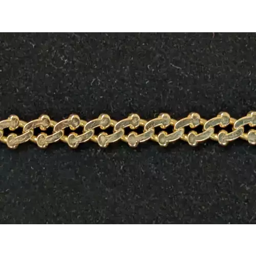 14K Flat Gucci Link Bracelet 15.2g  6.5mm links 8