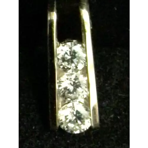 14k Gold 3 Diamond Bar Pendent 1ct t.w. SI1 Clarity F Color Rank (2)