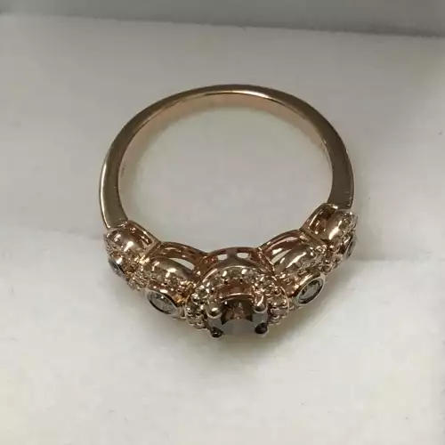 14K Rose Gold Levian Ring with Chocolate Diamond 3.4g