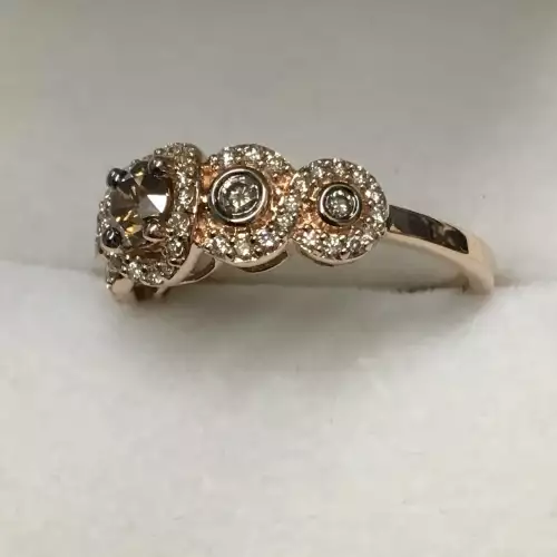 14K Rose Gold Levian Ring with Chocolate Diamond 3.4g