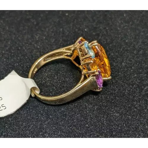 14K Topaz Ring 4.38g Size 6