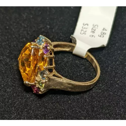 14K Topaz Ring 4.38g Size 6 (4)