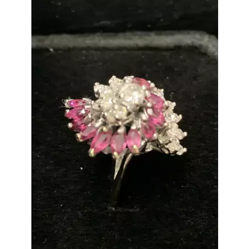 14K WG 1 Carat Ruby .50 CTW Diamond Ring Size 5.5,  5.4g (5)