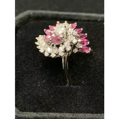 14K WG 1 Carat Ruby .50 CTW Diamond Ring Size 5.5,  5.4g (6)