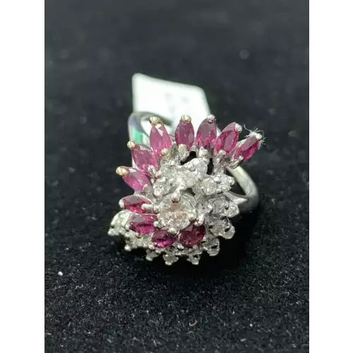 14K WG 1 Carat Ruby .50 CTW Diamond Ring Size 5.5,  5.4g (7)