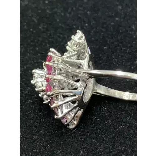 14K WG 1 Carat Ruby .50 CTW Diamond Ring Size 5.5,  5.4g (8)