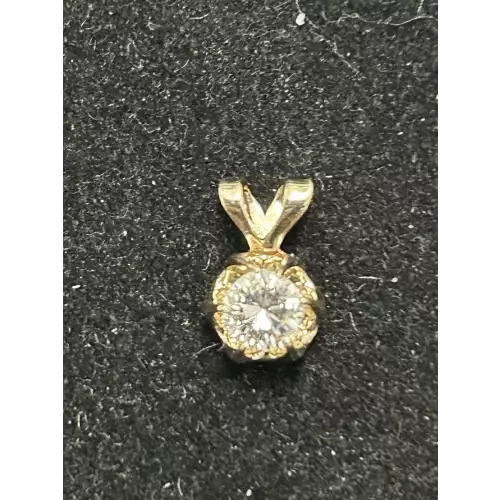 14K YG 1/3 Ct Diamond Pendant 0.6g