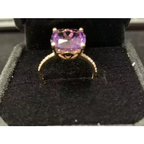 14k YG Amethyst Ring .07 CTW size 6.75 2.6g