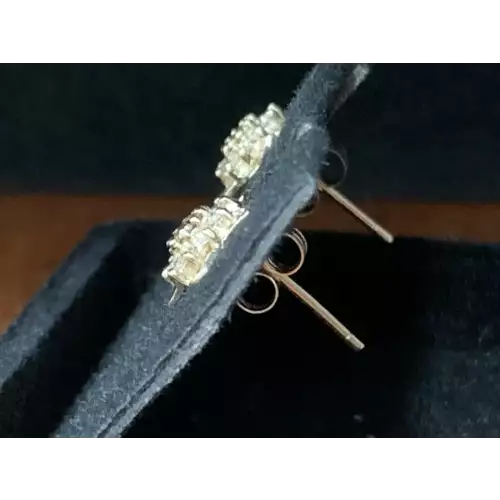 14K YG Earrings Diamond Star Chocolate center 1/4 CTW 1.2g