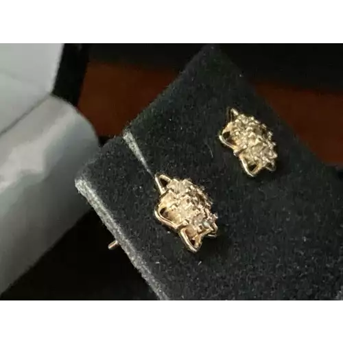 14K YG Earrings Diamond Star Chocolate center 1/4 CTW 1.2g (5)