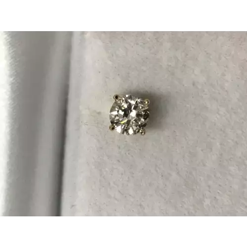 14K YG Round .90 TCW I1 I-J Diamond Earrings 