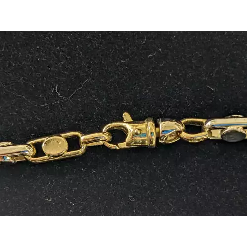 18K Gold Two Tone Necklace Anchor Mariner Link 5mm 22