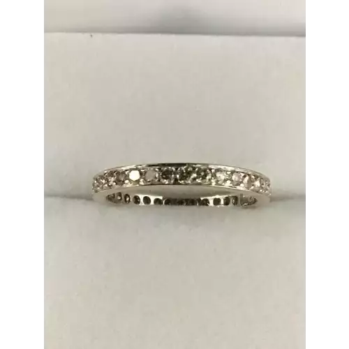 18K WG Diamond Eternity Ring 1 CT. T.W. 2.2g Size 6.75