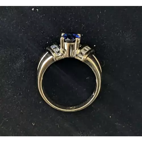 18k White Gold Ring 1.5 Carat Sapphire & .50 Carat Diamonds Size 8.5 Unique (5)