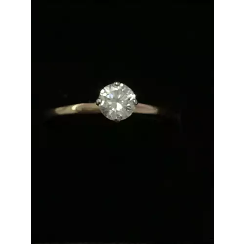 18k YG Diamond Solitaire .50CT SI1 G-H