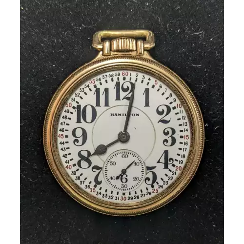 1928 Hamilton 992 21J Railroad Pocketwatch Runs Stron0