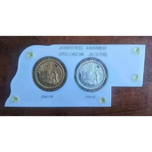 1967 NEBRASKA CENTENNIAL .999 SILVER & BRONZE MEDALS MEDAL BY MEDALLIC ARTS CO.