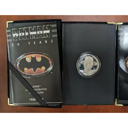 1989 DC Comics BATMAN 50th Anniversary 1 oz Silver Dark Prince + Batmobile + The Joker #2435