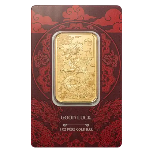 1oz PAMP Gold Bar - Good Luck Yellow Dragon (3)