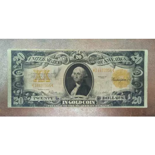 $20 1922 Gold Gold Certificates 1187