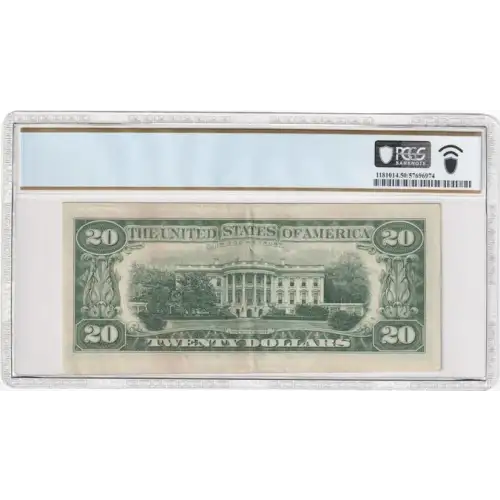 $20 1969 blue-Green seal. Small Size $20 Federal Reserve Notes 2067-L (2)