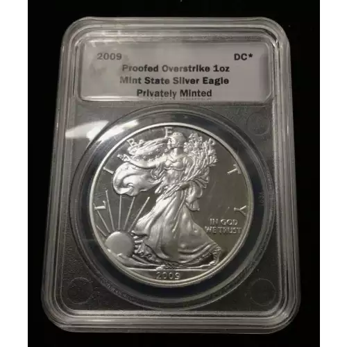 2009 Proof Overstrike American Silver Eagle Coin Daniel Carr (2)