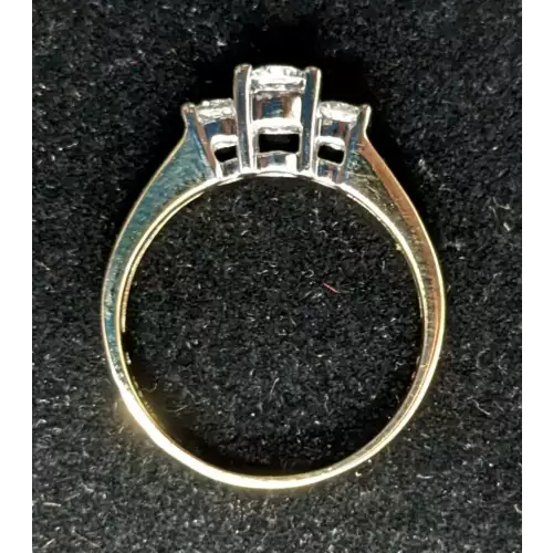 3 Stone Semi Eternity Diamond Ring 14k Gold 3.7g Size 8.5 1.0 CWT