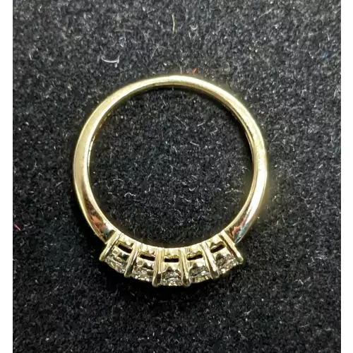 5 Stone Diamond Ring 14k Gold 1/2 Carat Size 8.25 2.4g