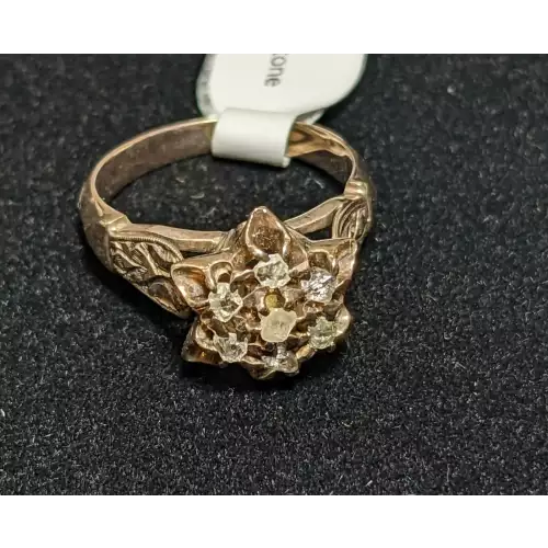 8K Antique 7 Diamond Ring .40 CTW 4.2g Size 6 (2)
