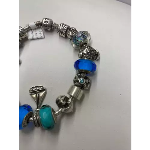 925 Pandora Bracelet with 19 charms 80.6g