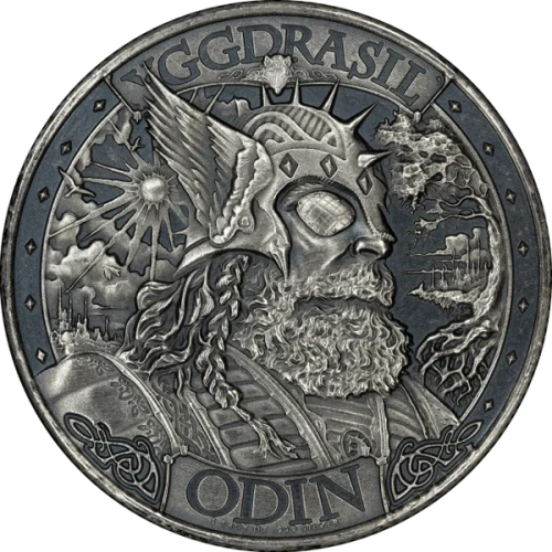 Asgard 1-oz Silver Round Antique Finish Mythical Cities Series (3)