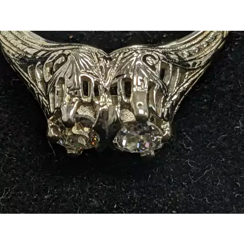 Beautiful Antique Filigree 1/2 Carat Diamond Ring 18k White Gold 2.9g Size 7.5 (3)