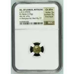 c.412-378 BC ISL. OF LESBOS, MYTILENE EL Hecte

2.51 grams of Electrum.