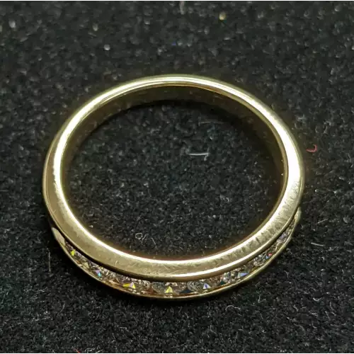 Chanel Set Diamond Eternity Ring .80 CTW 14k Gold Size 8.5 (2)