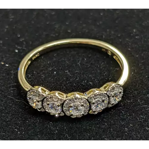 Diamond Cluster 14k Gold Ring 14k .50 Carat Size 10 Stunning (2)
