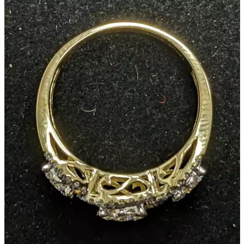 Diamond Cluster Ring 14k Gold Size 10 1.0 CWT 5.4g (2)